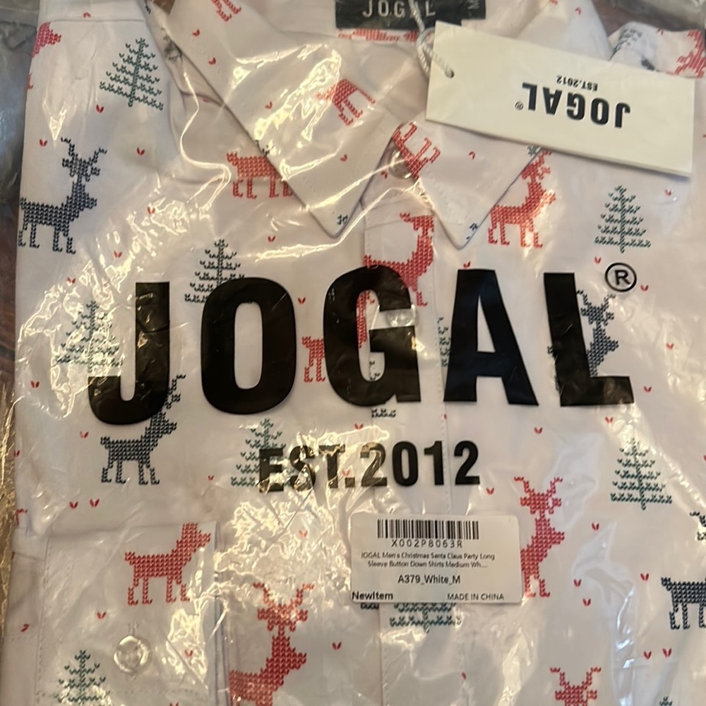JOGAL Men's Christmas Santa Claus Party Long Sleeve shirt